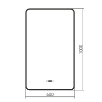 Зеркало ABBER See AG6114SWHB с подсветкой, сенсорный выключатель, диммер, часы, подогрев, черный