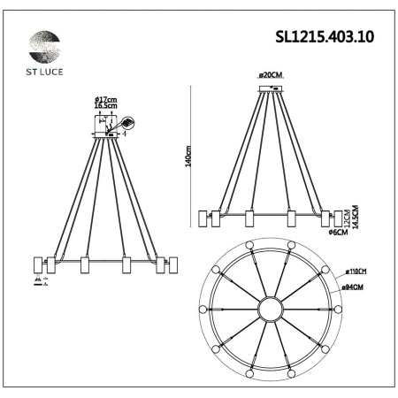 Светильник подвесной ST Luce TALIA SL1215.403.10
