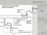 Профиль алюминиевый теневой с подсветкой Laconistiq Gips Белый RAL 9016 51-22-300 матовый 3000×43,8×44,1