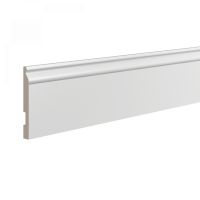 Плинтус напольный из ЛДФ белый Ultrawood арт. Base 5763 p (2000 x 133 x 15 мм.)