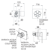 Смеситель для душа Remer Qubika Q94C Q94C