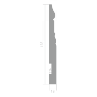 Плинтус напольный из ЛДФ Ultrawood арт. Base 0004 (2000 x 185 x 18 мм.)