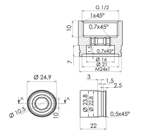 Переходник 1/2"г*М24г Remer 83RD12F24M 83RD12F24M