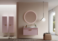 Зеркало ORKA Molino 90x90 c LED подсветкой, розовый матовый