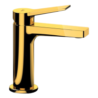 Смеситель для раковины Remer Slash SL12DO, золото глянцевое SL12DO