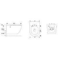 Комплект ABBER подвесной унитаз Bequem AC1108PMB белый с импульсным смывом с инсталляцией AC0101P