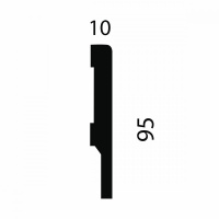 Плинтус AP73 под покраску, белый, 95x10x2400 мм, МДФ 