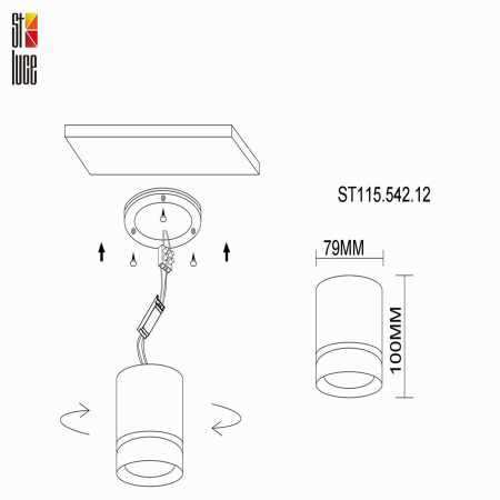 Светильник потолочный ST Luce 12W ST115.542.12