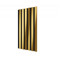 Комплект акуст.панелей, черный войлок, 600х300х19мм, рейки ЭКОПОЛИМЕР, желтое золото/2шт.