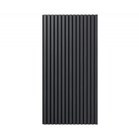 Акустическая стеновая панель, черный войлок, 1200х600х21мм, рейки МДФ, шпон дуб антрацит темно-серый