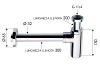 Сифон 1”1/4 Remer 958LVO, состаренная латунь 958LVO