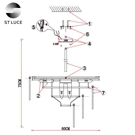 Потолочная люстра ST Luce CORSIA SL1230.102.08