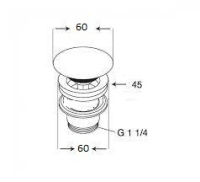 Донный клапан универсальный 1”1/4 с керамической крышкой GSG Ceramic Design PILTONUNIAR024, бирюзовый глянцевый PILTONUNIAR024