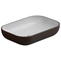 Раковина накладная биколор 60x42 см GSG Ceramic Design Easy EALAVRE60BI000/035, White/Cacao Matt EALAVRE60BI000/035