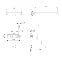 Душевая система ABBER Perfekte 316 AF8A50BST скрытого монтажа с изливом, сталь брашированная
