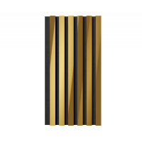Комплект акуст.панелей, черный войлок, 600х300х19мм, рейки ЭКОПОЛИМЕР, желтое золото/2шт.