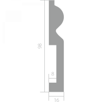 Плинтус напольный из ЛДФ Ultrawood арт. Base 0018 (2000 x 98 x 16 мм.)