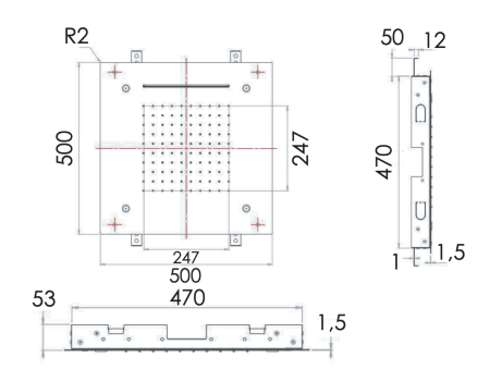 Верхний душ потолочный 50 см Remer INOX SS357SFS50NC SS357SFS50NC