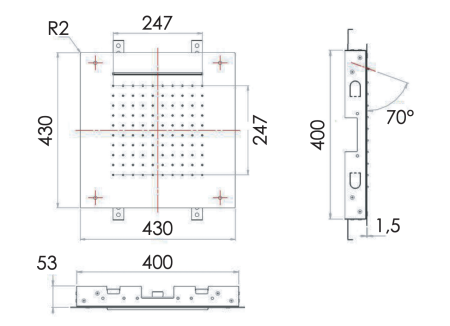 Верхний душ потолочный 43 см Remer 357SFS43C 357SFS43C