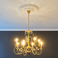 Розетка потолочная с рисунком  1.56.039 из полиуретана Европласт - Орнаментальная розетка