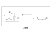 Раковина накладная ABBER Rechteck AC2202MW белая матовая