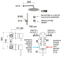 Душевая система Remer X Style INOX SSX92PS02UFM25, нержавеющая сталь SSX92PS02UFM25
