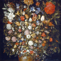 Картина: Jan Brueghel the Elder, Flowers in a Wooden Vessel
