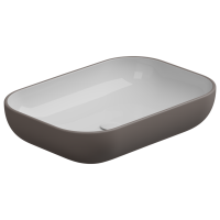 Раковина накладная биколор 60x42 см GSG Ceramic Design Easy EALAVRE60BI000/029, White/Tortora Matt EALAVRE60BI000/029