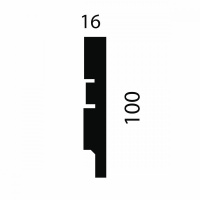 Плинтус AP75 под покраску, белый, 100x16x2400 мм, МДФ 