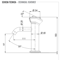 Смеситель для раковины Remer Element ET12XV, сталь ET12XV