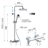 Душевая система с изливом Remer Class Line L34AMD25 L34AMD25