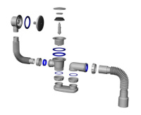 Сифон для ванны с переливом (хром) 23101H