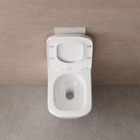 Унитаз ABBER Rechteck AC1220TC подвесной белый, безободковый, смыв торнадо, с закрытым дном