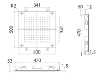 Верхний душ потолочный 50 см Remer INOX SS357SFS50 SS357SFS50