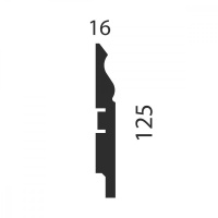 Плинтус AP21 под покраску, белый, 125x16x2400 мм, МДФ 