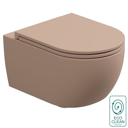 Чаша подвесного унитаза со смывом Eco Clean (торнадо) GSG Ceramic Design Like LKWCSOEC032, Cipria Matt LKWCSOEC032