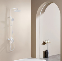 Душевая стойка ABBER Weiss Insel AF8016FWL с изливом, белый матовый