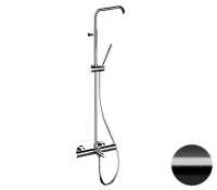 Душевая система термостатическая с изливом Remer Elegance EQ34A7MMSSOFCFP, черный брашированный хром EQ34A7MMSSOFCFP