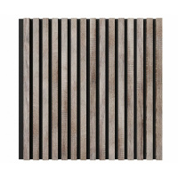 Акустические стеновые панели, 600х600 мм, войлок, рейки МДФ, дуб дымчатый