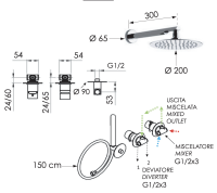 Душевая система Remer X Style X96S02BO, белый матовый X96S02BO