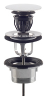 Донный клапан с переливом для ванны click-clack 1”1/2 OMP Tea Clicker 8334.060.6.XD, белый матовый 8334.060.6.XD