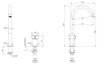 Смеситель для раковины Remer Element ET57LRP, медь брашированная ET57LRP
