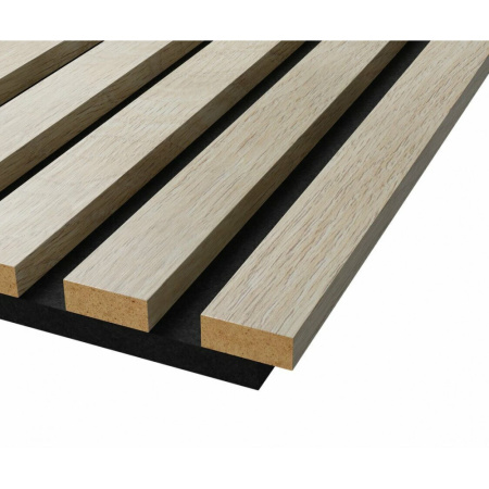 Акустические стеновые панели, 2750х600 мм, войлок, рейки МДФ, ясень кристалл