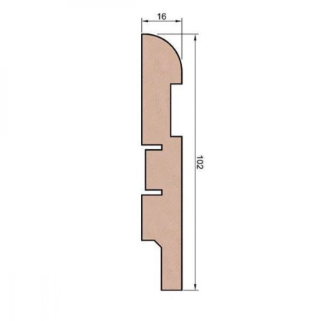 Плинтус AP29 под покраску, белый, с пазом под 20 молдинг, 102x16x2400 мм, МДФ 