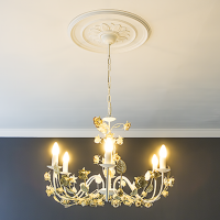 Розетка потолочная с рисунком  1.56.012 из полиуретана Европласт - Орнаментальная розетка