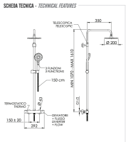 Душевая система термостатическая Remer Elegance EQ32A8MPMD20 EQ32A8MPMD20