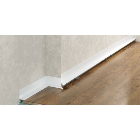 Микроплинтус LACONISTIQ Micro-L угловой Белый МАТОВЫЙ RAL9016  (25,8х16,2х5х2450мм) 7 зажимов в комплекте