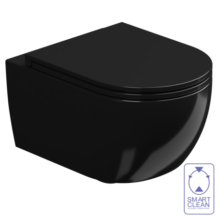 Чаша подвесного унитаза со смывом Smart Clean GSG Ceramic Design Like LKWCSO002, черный глянцевый LKWCSO002