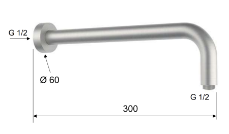 Кронштейн для верхнего душа 30 см Remer INOX SS343L30, нержавеющая сталь SS343L30