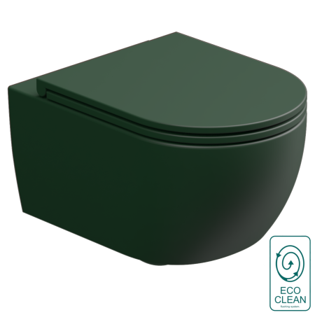 Чаша подвесного унитаза со смывом Eco Clean (торнадо) GSG Ceramic Design Like LKWCSOEC036, Smeraldo Matt LKWCSOEC036
